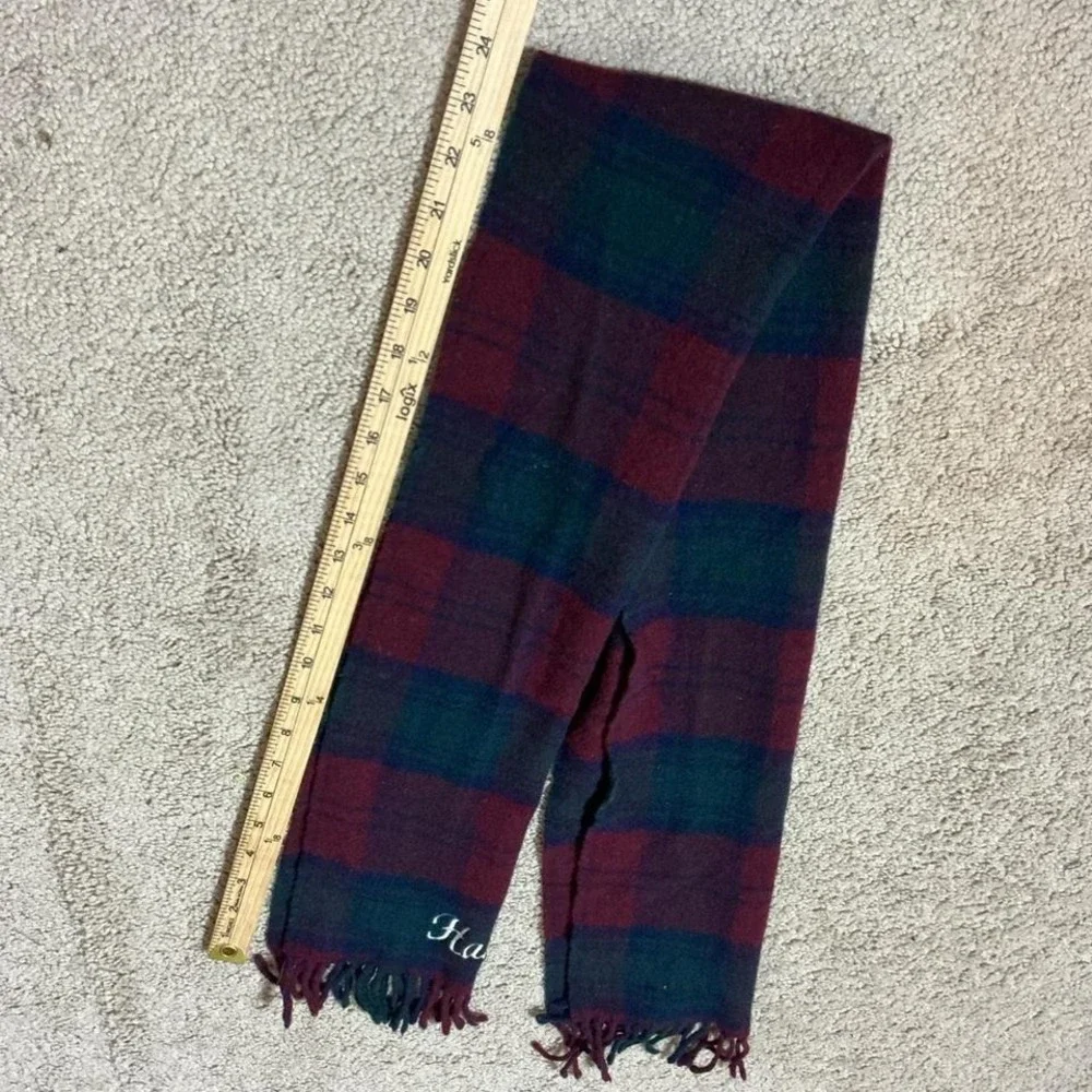 Harvard‎ Tartan Plaid Lambswool Scarf Embroidered Initials Made in Scotland